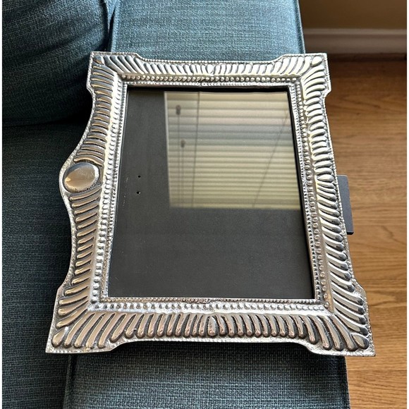 Vtg Large Mexican Artisan Crafted Solid Pewter Frame Mayan Sol Hecho en Mexico - Picture 11 of 11